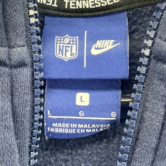 Tennessee Titans NFL Nike Jacket Zip Up Hoodie Size L Navy - Picture 7 of 11